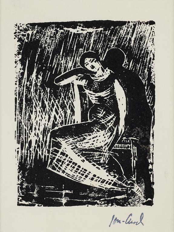 John Jon-And, etching and a linolium cut, signed.