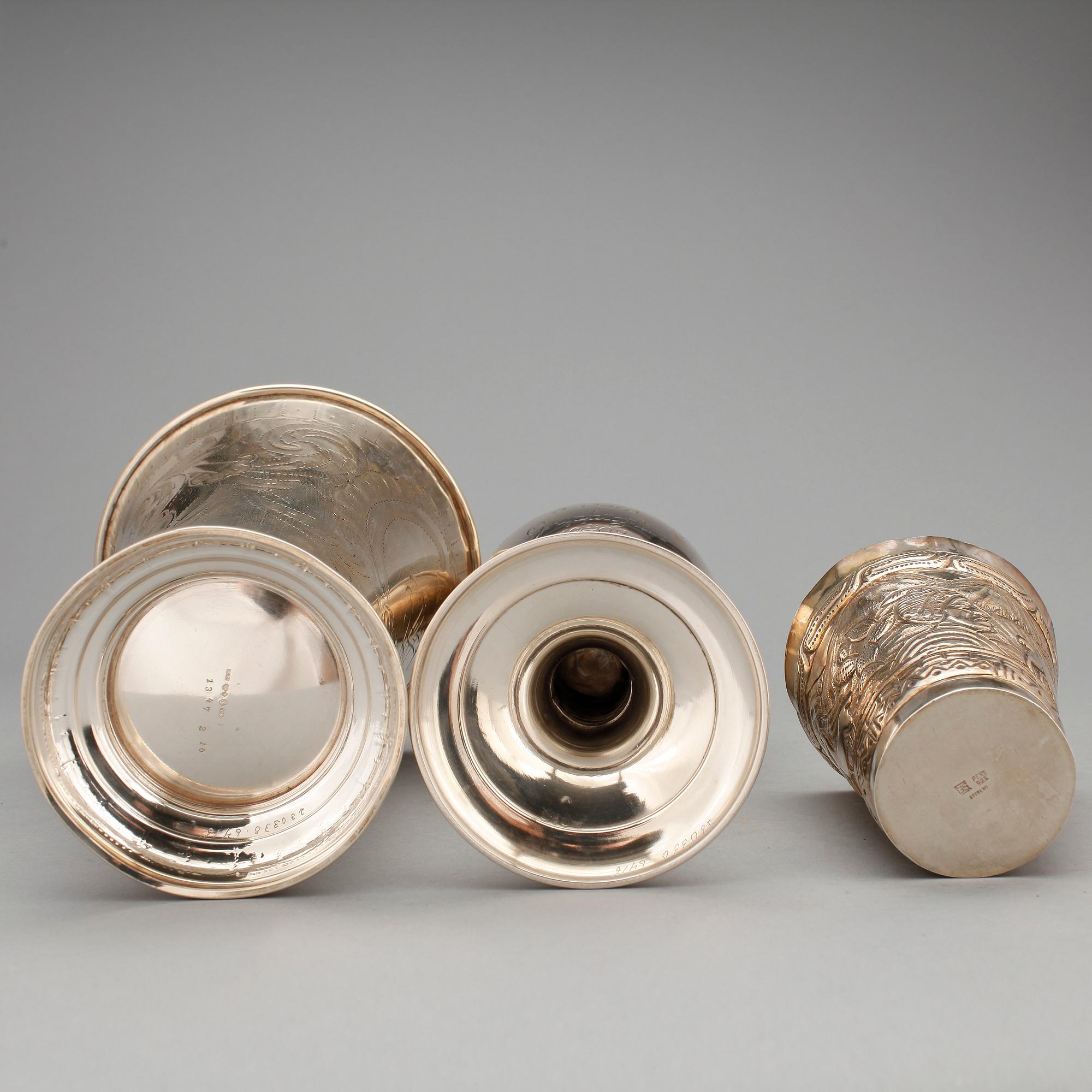 PARTI SILVER,  3 delar, bla C G Hallberg, Stockholm. Totalvikt: 728 gram.