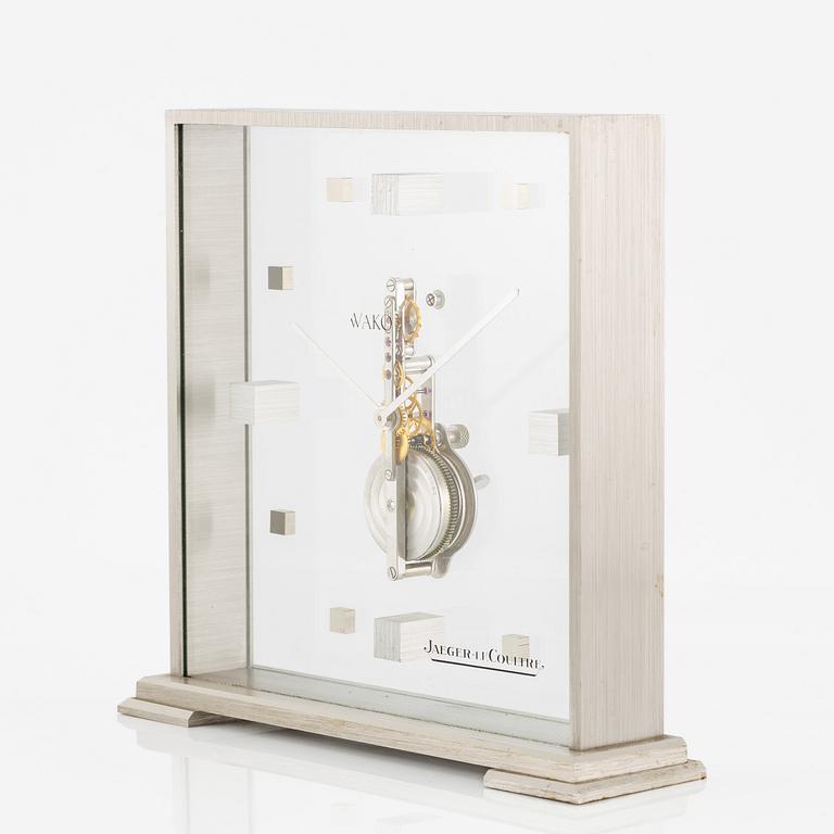 Jaeger-LeCoultre, "Double Signed Wako", table clock, 15 x 15.5 x 3 (4.5) cm.