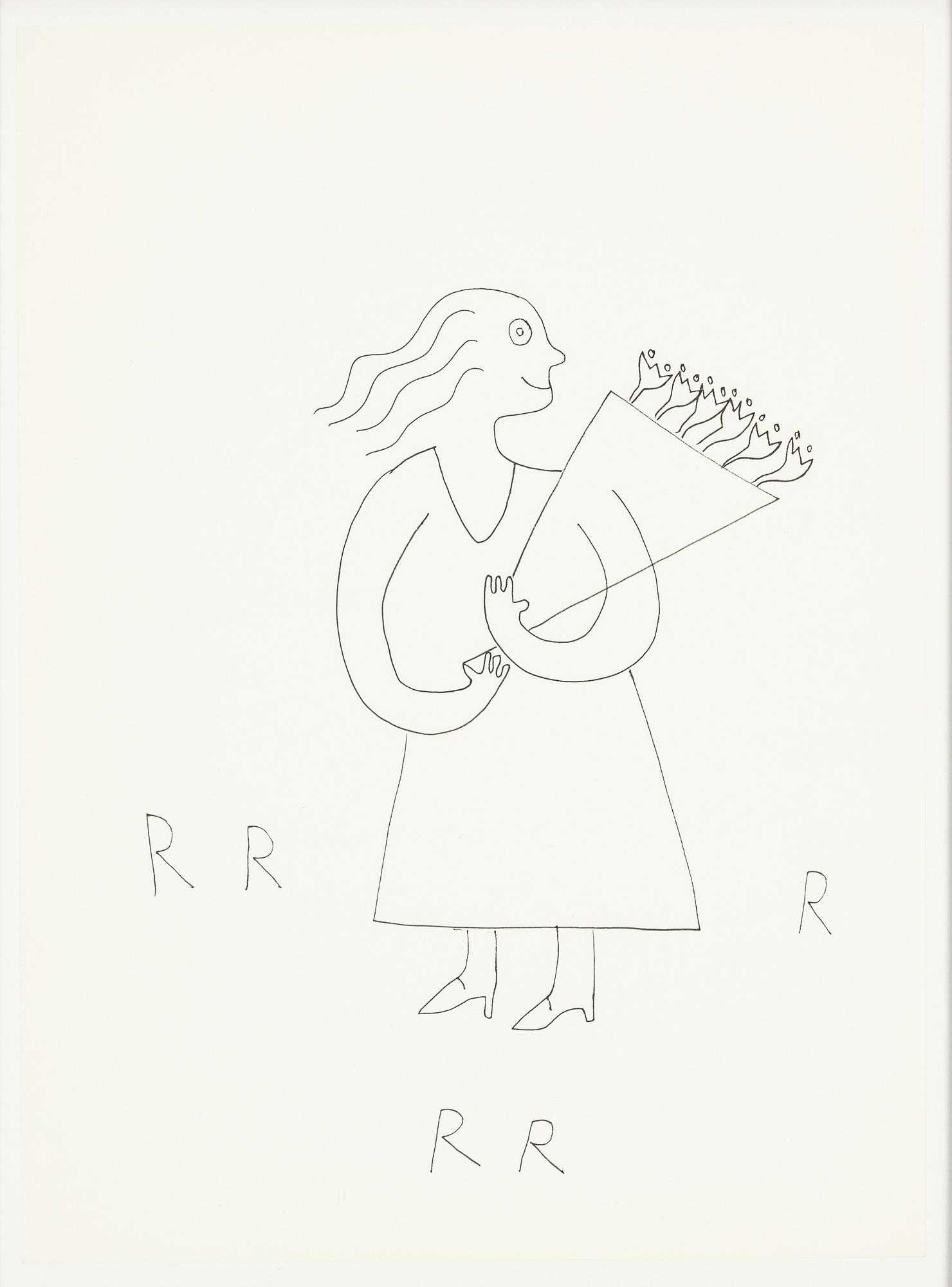 Roger Risberg, indian ink drawing, signed. Executed in 2008.