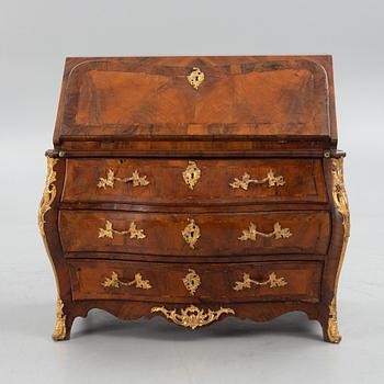 A North-European Louis XV parquetry and ormolu-mounted secretaire, mid 18th century.