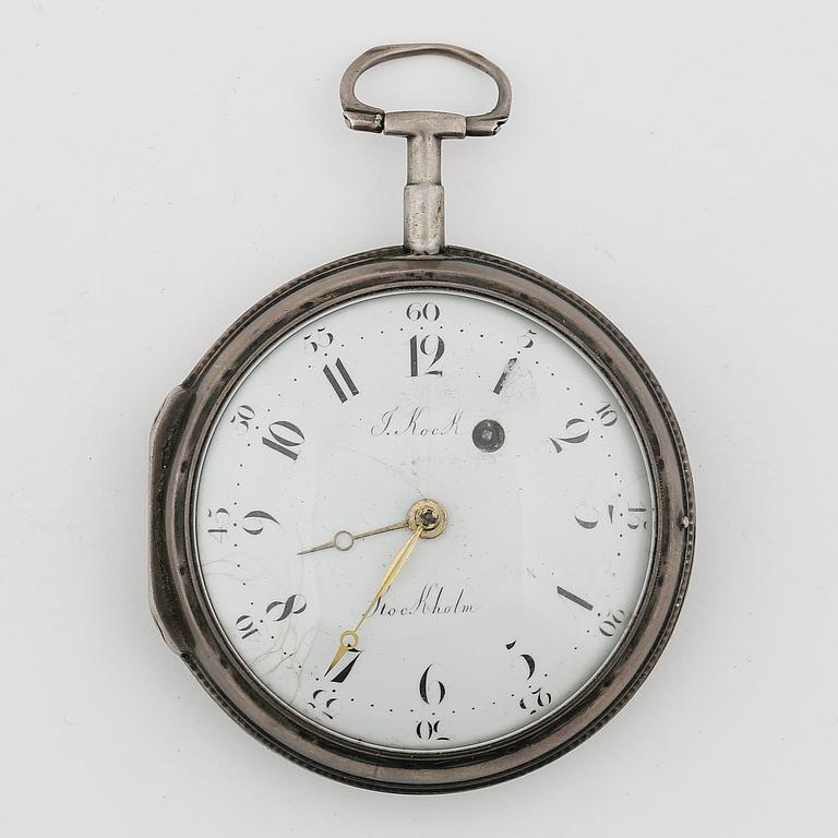 HERRFICKUR, silver, Jacob Kock, verksam i 1762-1803 Stockholm. Vikt tot ca 135 gram.