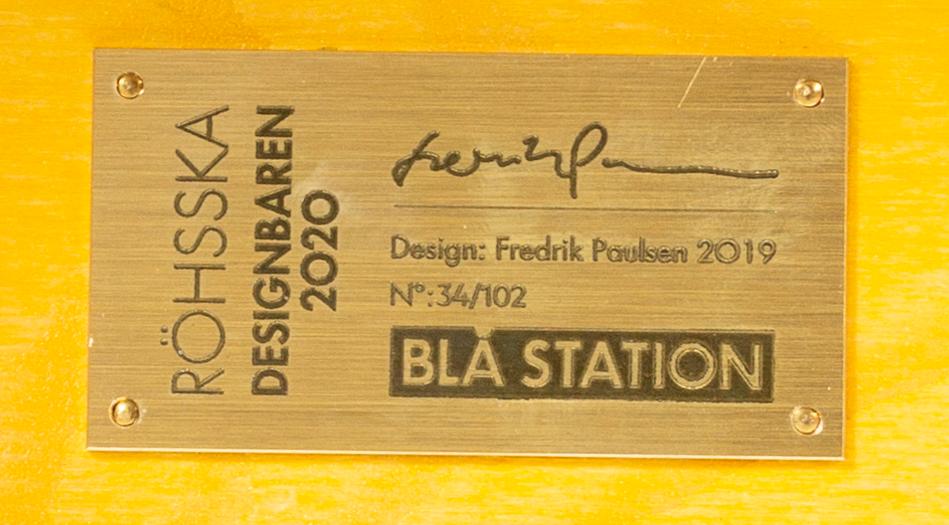 FREDRIK PAULSEN, "Röhsska" Designbaren, stol, Blå Station 2020, Stol 34/102.