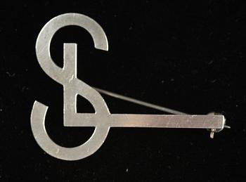 MONOGRAMBROSCH, silver, Wiven Nilsson, Lund, 1950/60-tal.