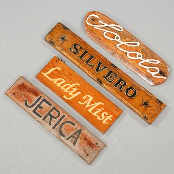 Four ship signs, 20th century.