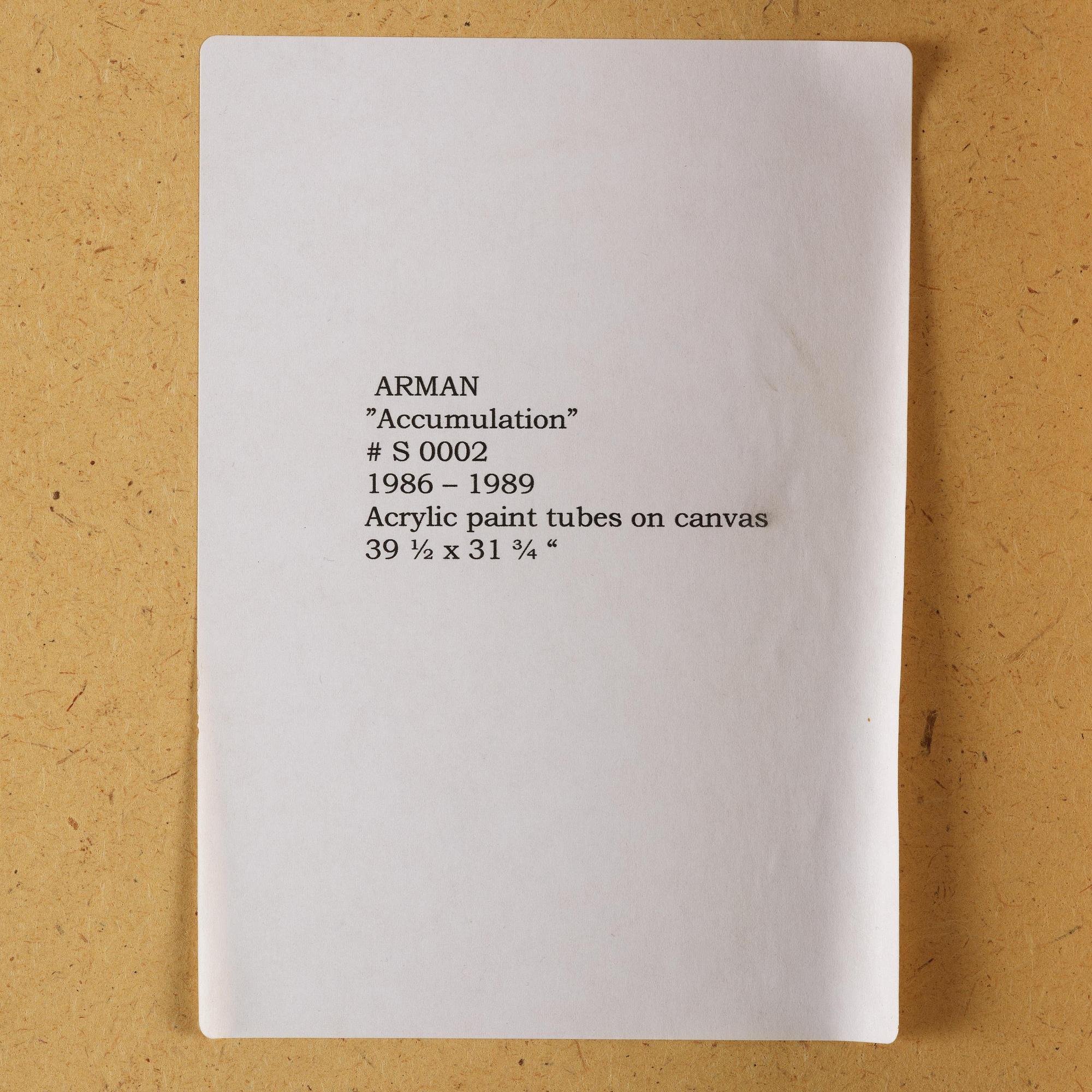 Arman (Armand Pierre Fernandez), ”Accumulation #S 0002".