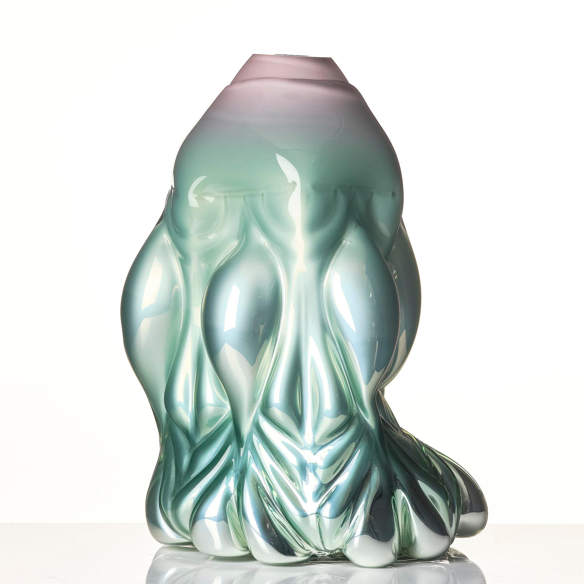 Hanna Hansdotter, skulptur, "Dripping Print", glas, The Glass Factory, Boda Glasbruk, 2019.