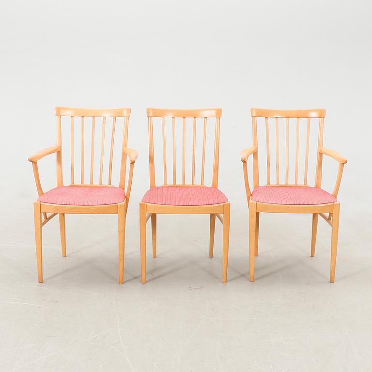 Carl Malmsten, chairs 6 pcs and armchairs 2 pcs "Herrgården" Åfors furniture factory, late 20th century.