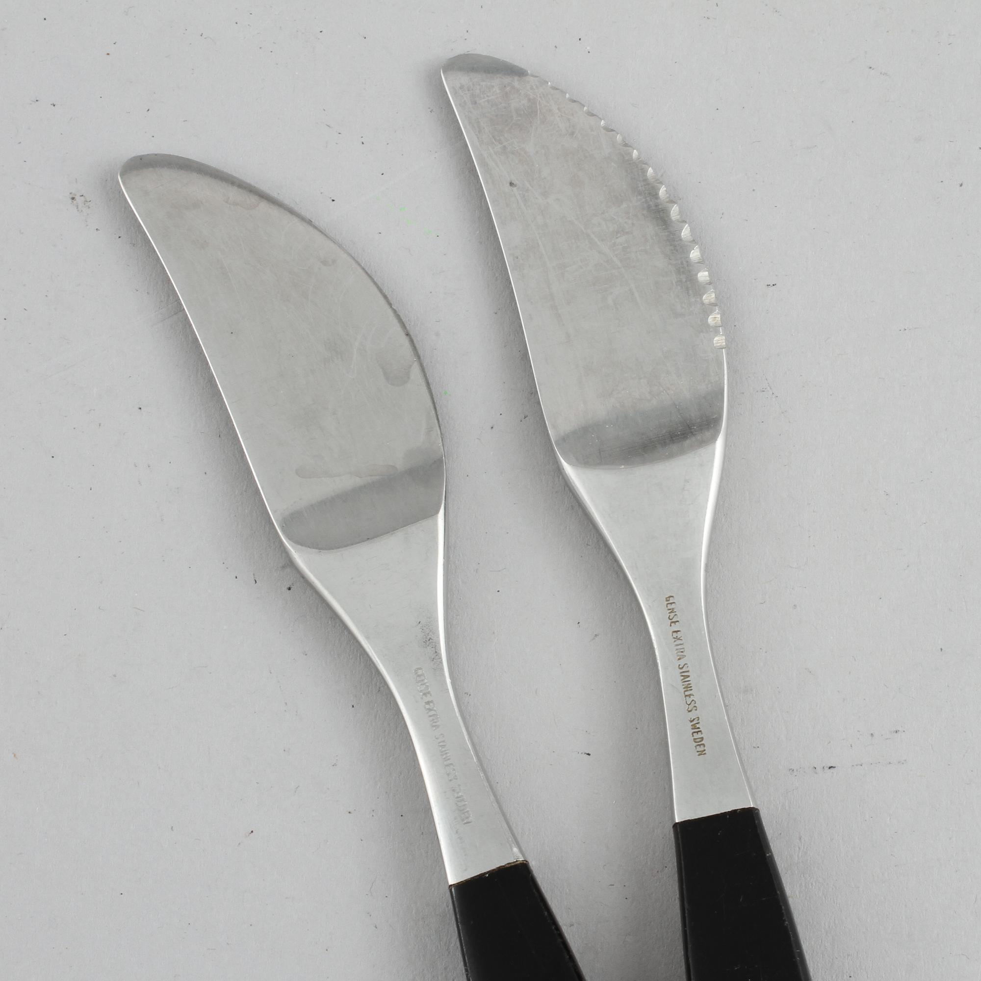 BESTICKSERVIS, 27 delar, rostfritt stål, "Focus de luxe", Folke Ahrström, Gense, 1900-talets andra hälft.