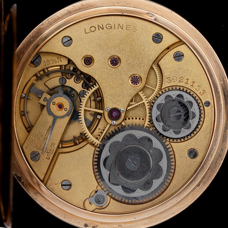 FICKUR, savonett, Longines, 14 K med ankarlänk, 18 K, 1900-talets första hälft. Länkens vikt 13 g.