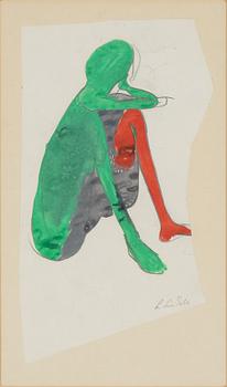 Lage Lindell, gouache, signed.