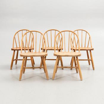 Stolar, 5 st, Svensk Möbelindusti, omkring 1900-talets mitt.