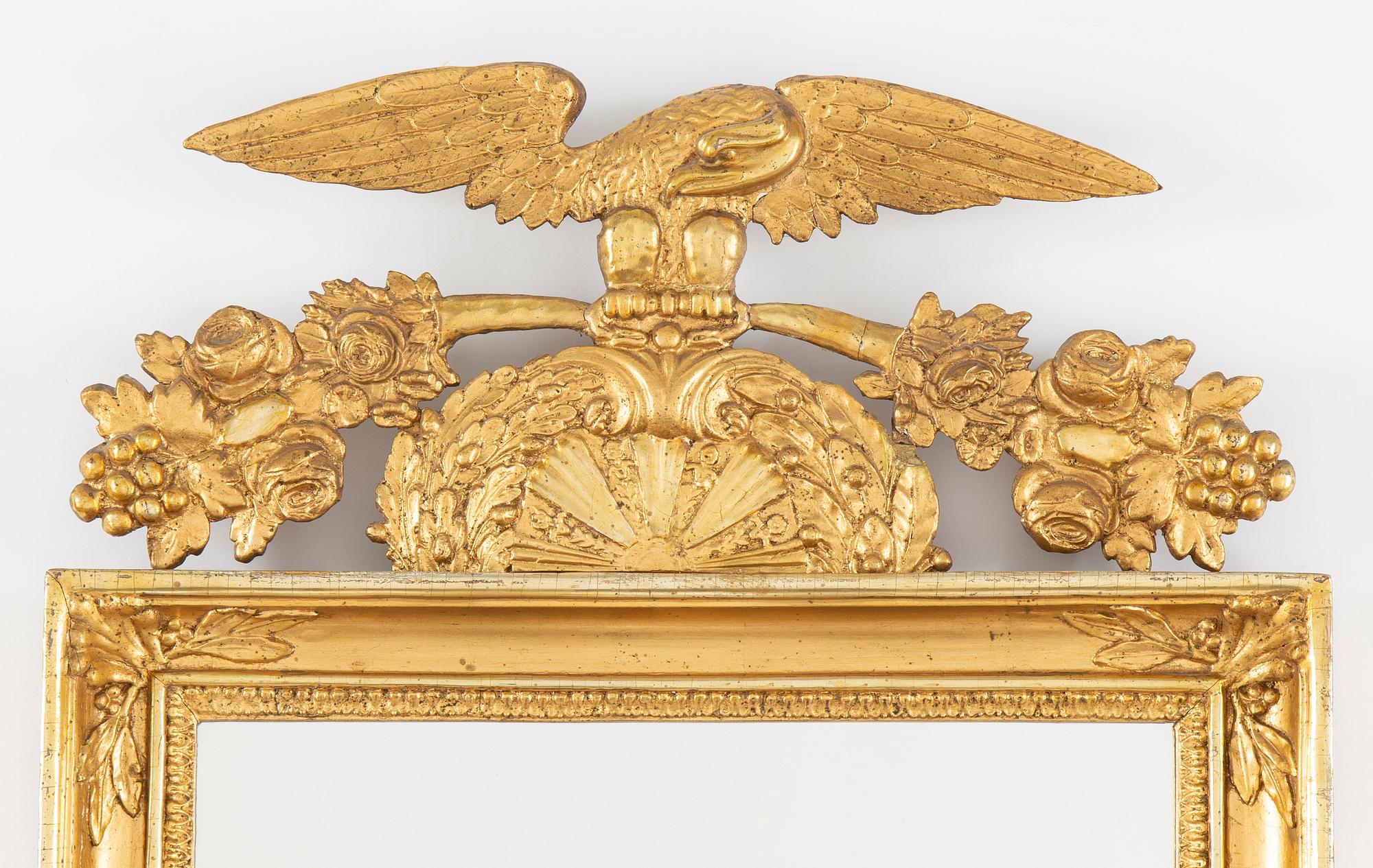 A pair of two-light mirror girandoles, Swedish, first half of the 19th ct.