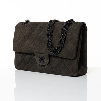 Chanel, A brown suede "Medium Double Flap Bag", 1997-1999.