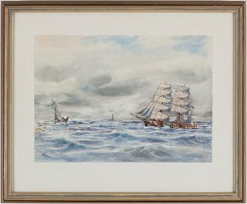 OKÄND KONSTNÄR, 1900-tal, akvareller, 5 st, signerade MHägg.