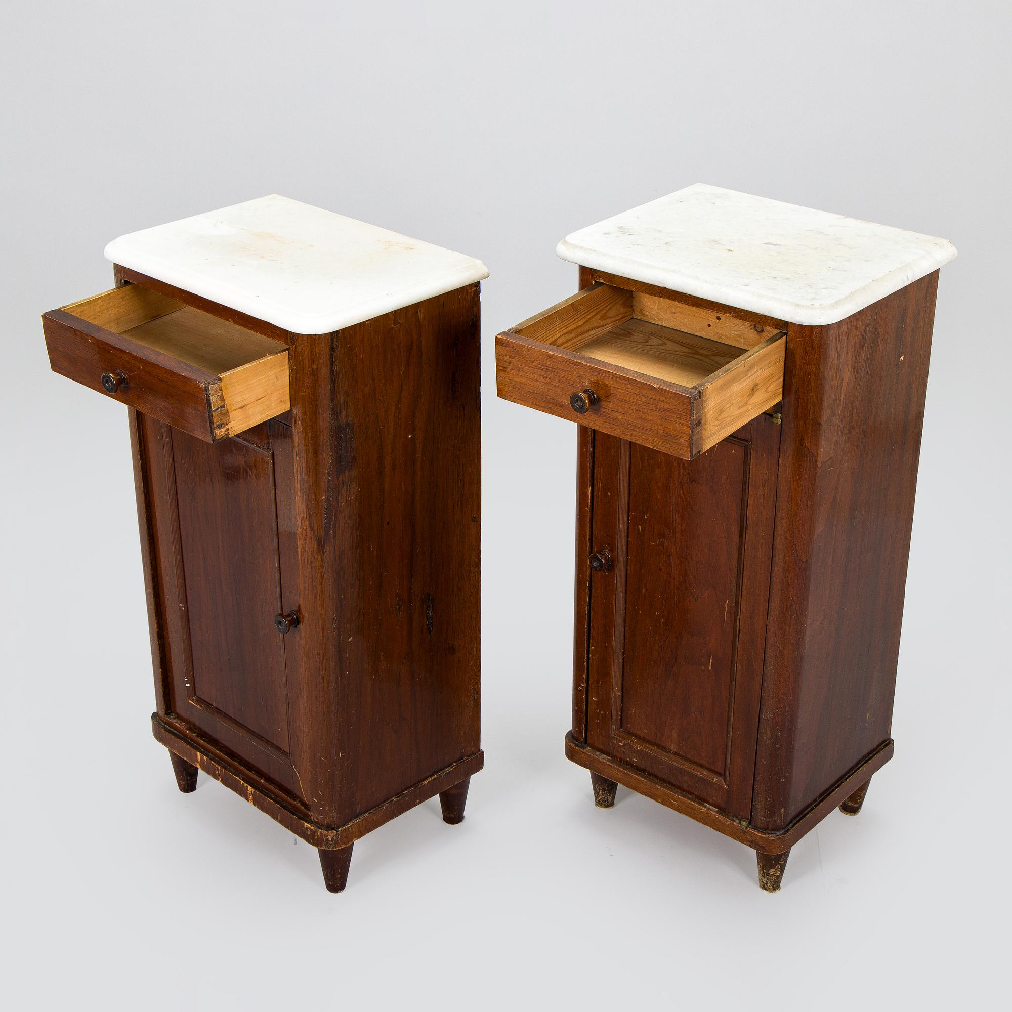 Two bedside tables, early 20th century.