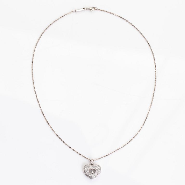 Chopard, halsband med hänge, hjärta "Happy Diamonds", 18K vitguld och diamanter.
