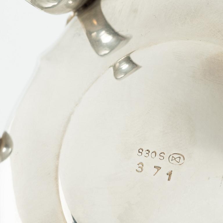 Th Marthinsen, sugar bowl and cream jug, silver, Tönsberg, Norway, first half of the 20th century.