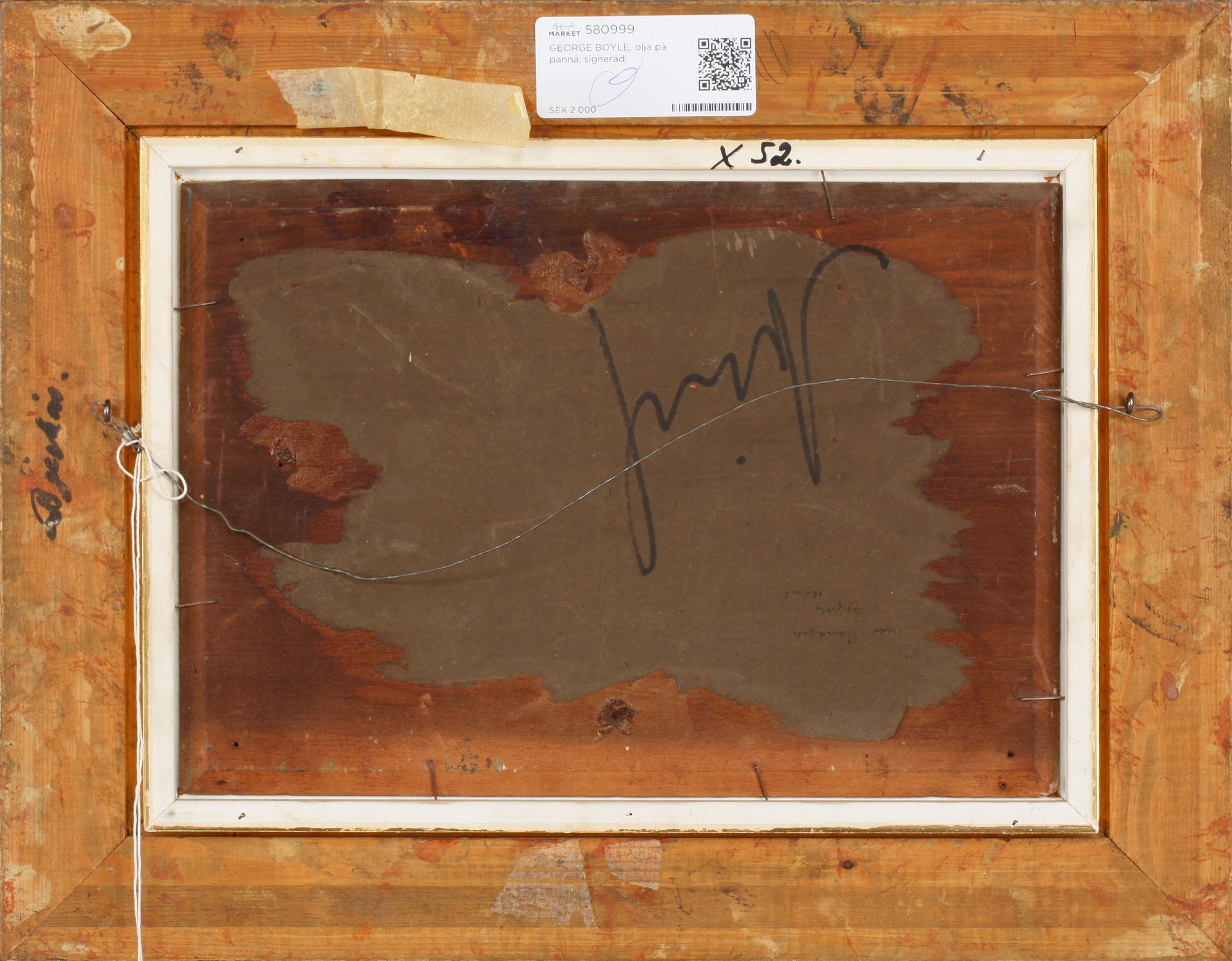 GEORGE BOYLE, olja på pannå, signerad.