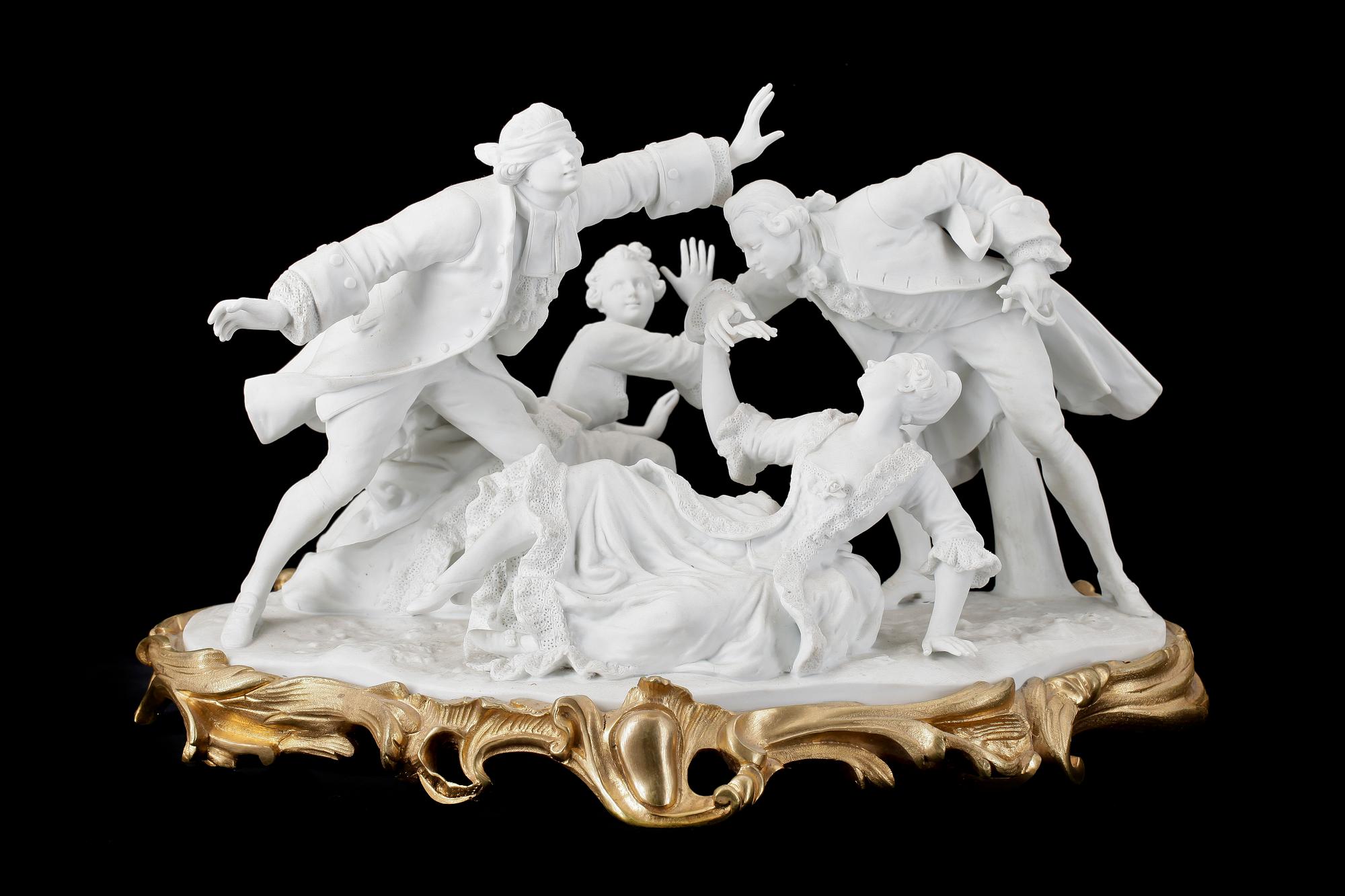 FIGURIN, biskvi samt brons, Rokokostil, 1800-talets andra hälft.