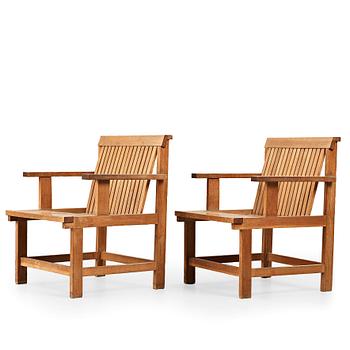 377. John Kandell, a pair of easy chairs, protypes probably made by cabinetmaker David Sjölinder 1950's.