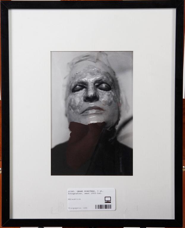 OKÄND KONSTNÄR, 3 st, fotografier, sent 1900-tal.