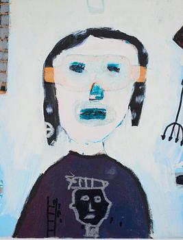 Lucky Thief, acrylic on canvas, signed Lucky Thief on verso. Executed in 209/10.