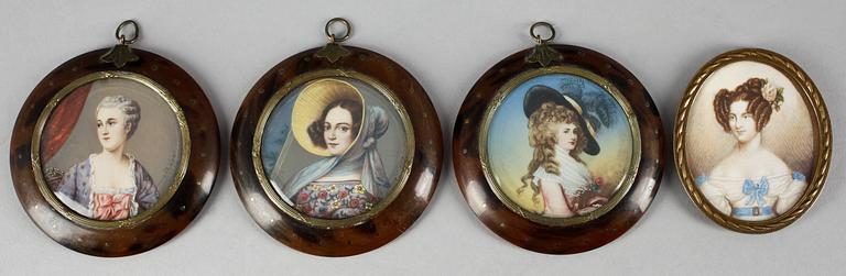 MINIATYRER, 4 st, 1800-tal.