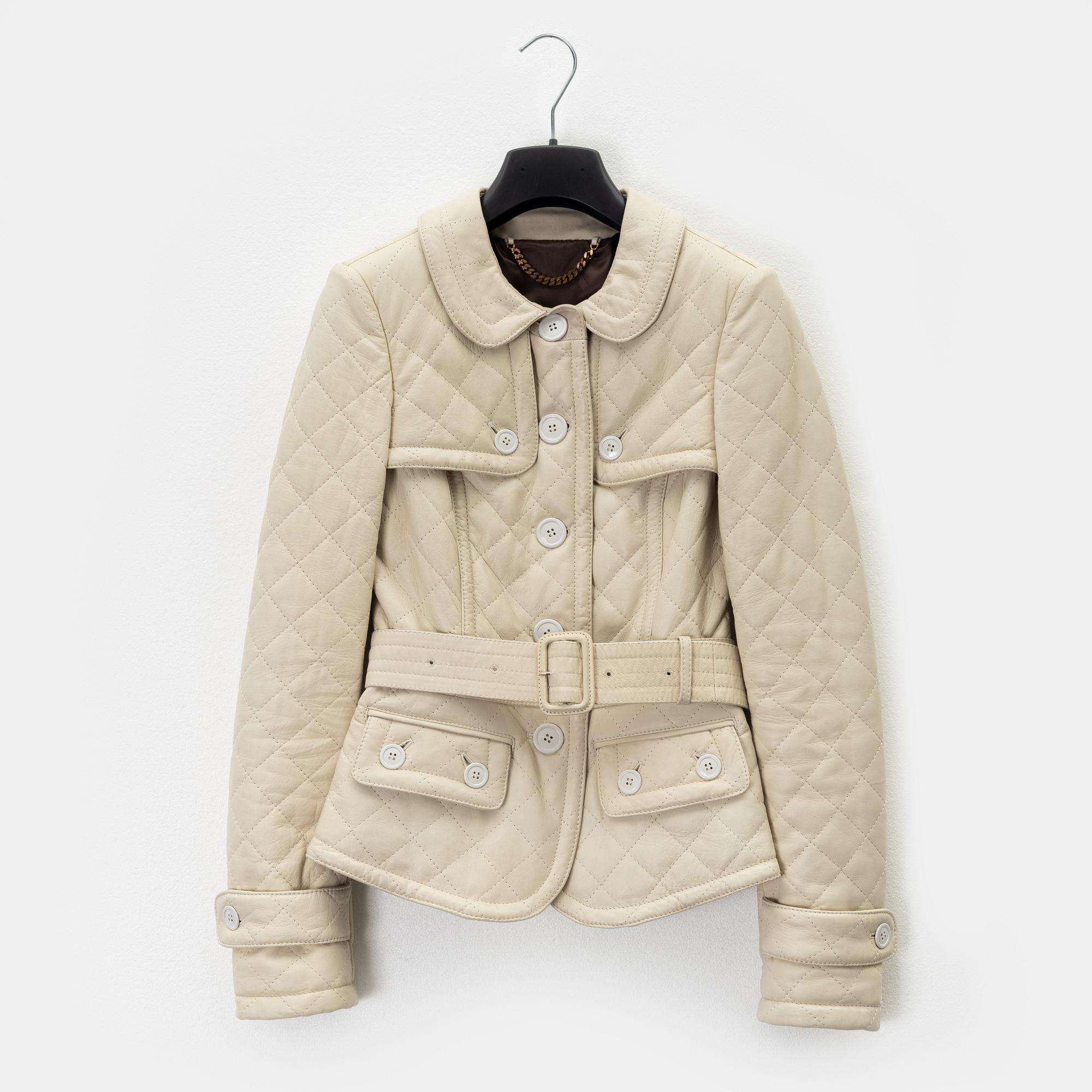 Burberry, a quilted lambskin jacket, size 38.