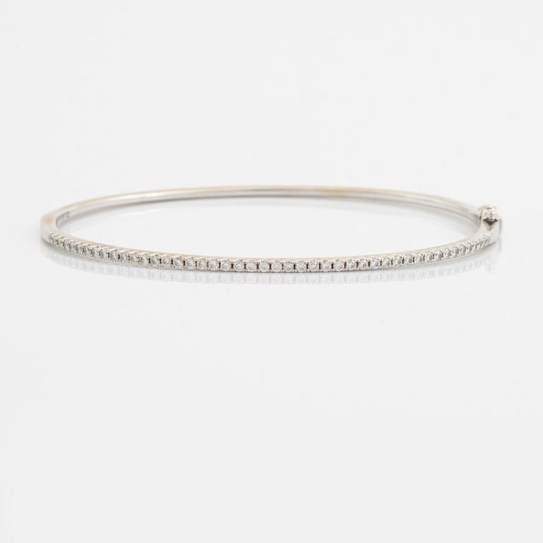 Brilliant cut diamond bangle.