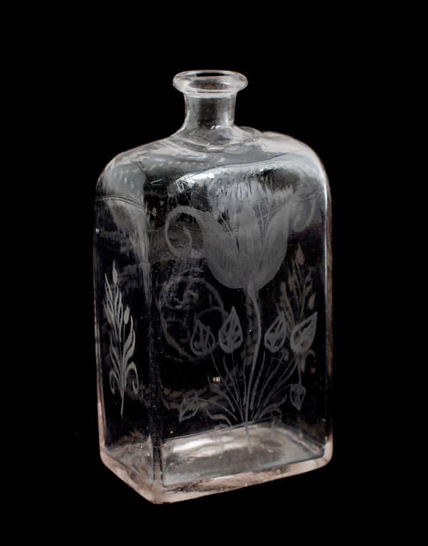 KARAFF, glas, sannolikt Cedersbergs glasbruk, 1800-talets mitt.