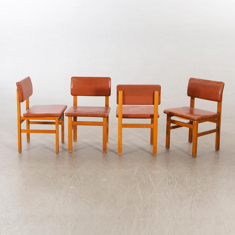 John Kandell, chairs 8 by JE Blomqvist furniture factory Uppsala, 1960s.