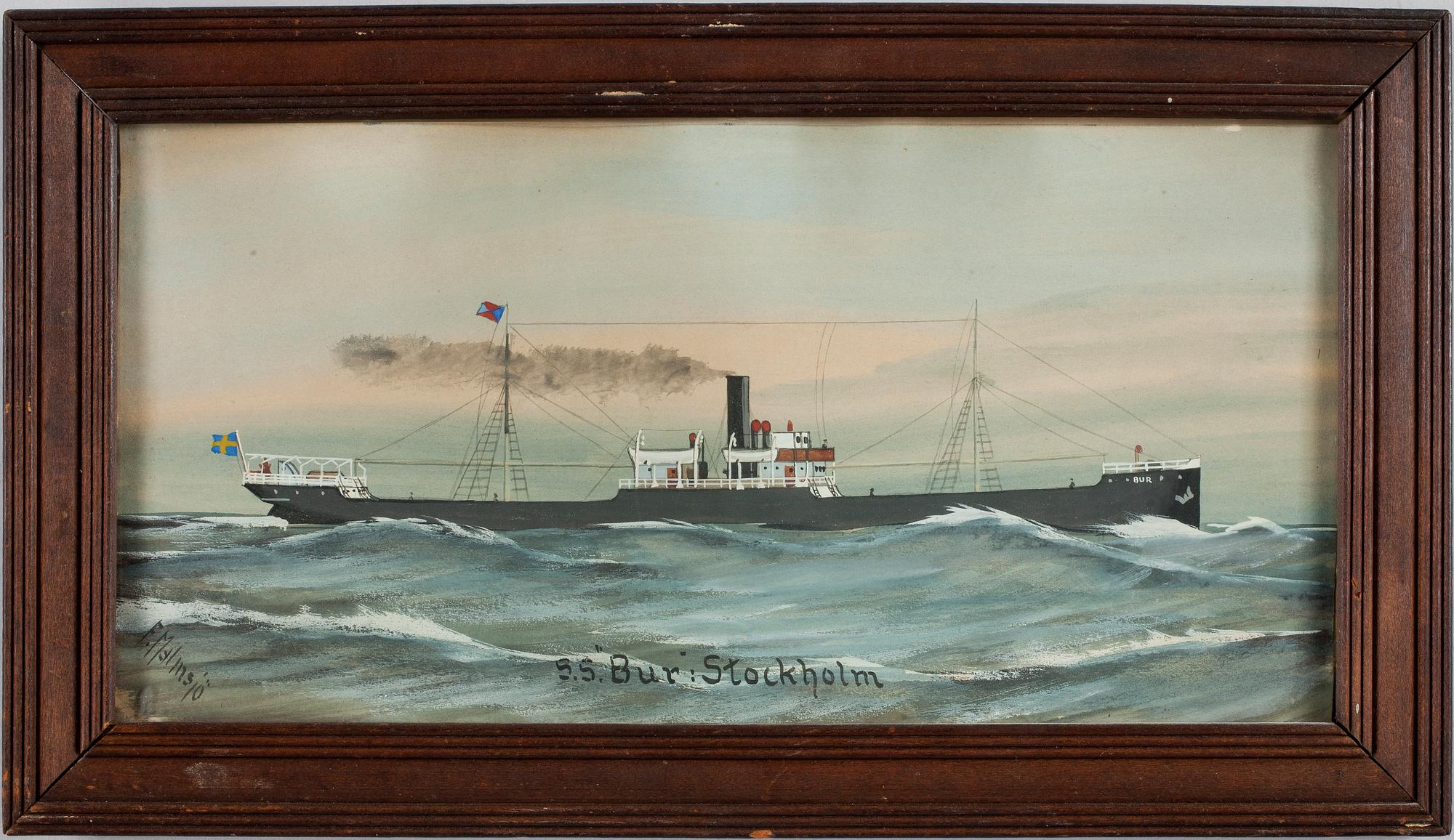 JOHAN FREDRIK MALMSJÖ, akvarell. Sign.