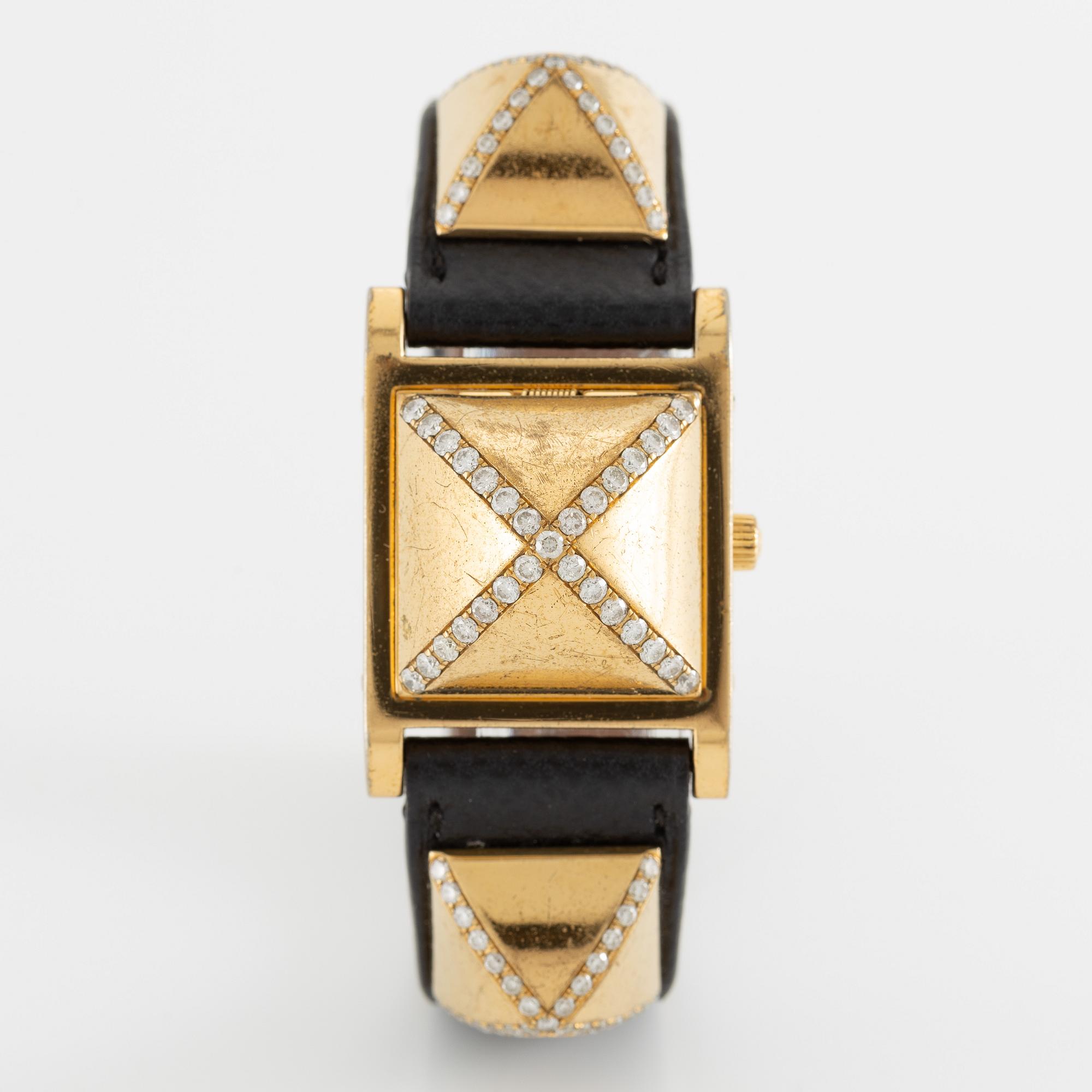Hermès, Paris, Medor, armbandsur, 23 x 23 (32) mm.