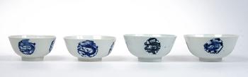 SKÅLAR, 4 st, porslin, Kina. 1800-tal.