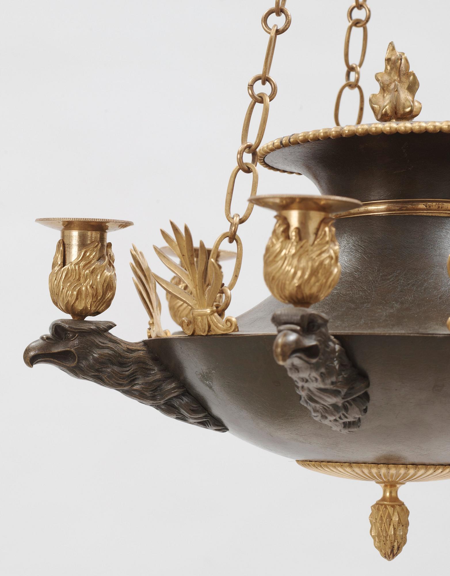 AMPEL, för sex ljus. Sverige, 1800-talets första hälft. Empire.