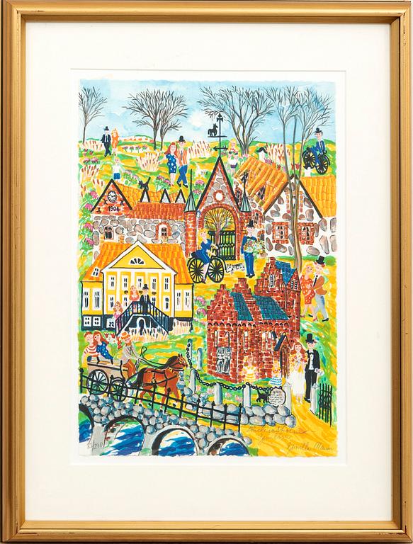 Gunilla Mann, a color litograph, signed, 83/290.