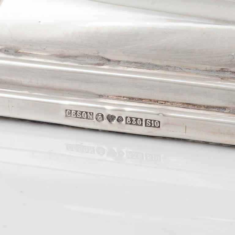 A pair of silver candle sticks, Ceson, Gothenburg, Sweden, 1992.