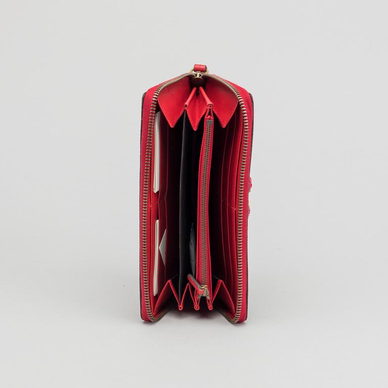 GUCCI plånbok.  "GG Supreme zip around wallet with cherries".