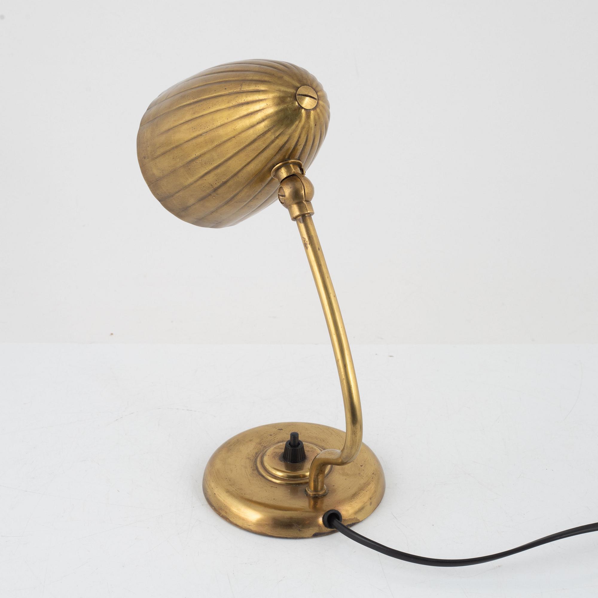 Harald Notini, skrivbordslampa/vägglampa, modell 15470, Arvid Böhlmarks Lampfabrik, 1940-tal.