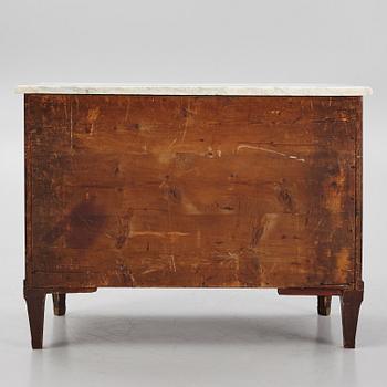 A late Gustavian mahogany commode, Stockholm, late 18th century.