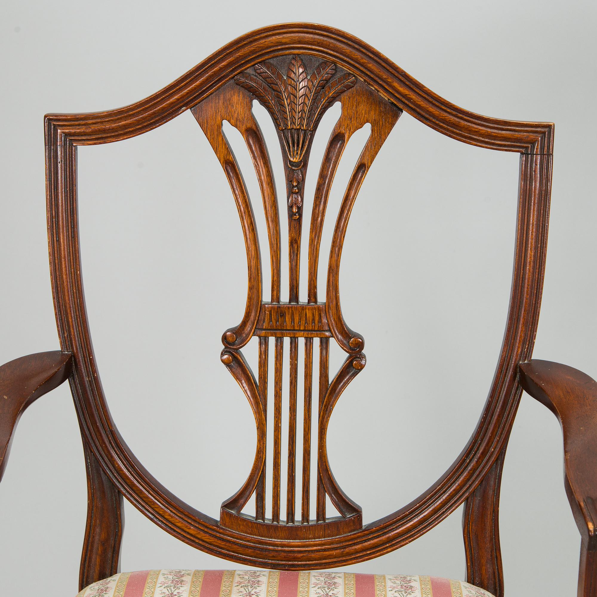 Matbord och stolar, 8 st, England 1970-tal.