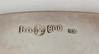 BÄGARE, 6 st, silver, Tyskland, 1900-tal. Totalvikt 825 gram.