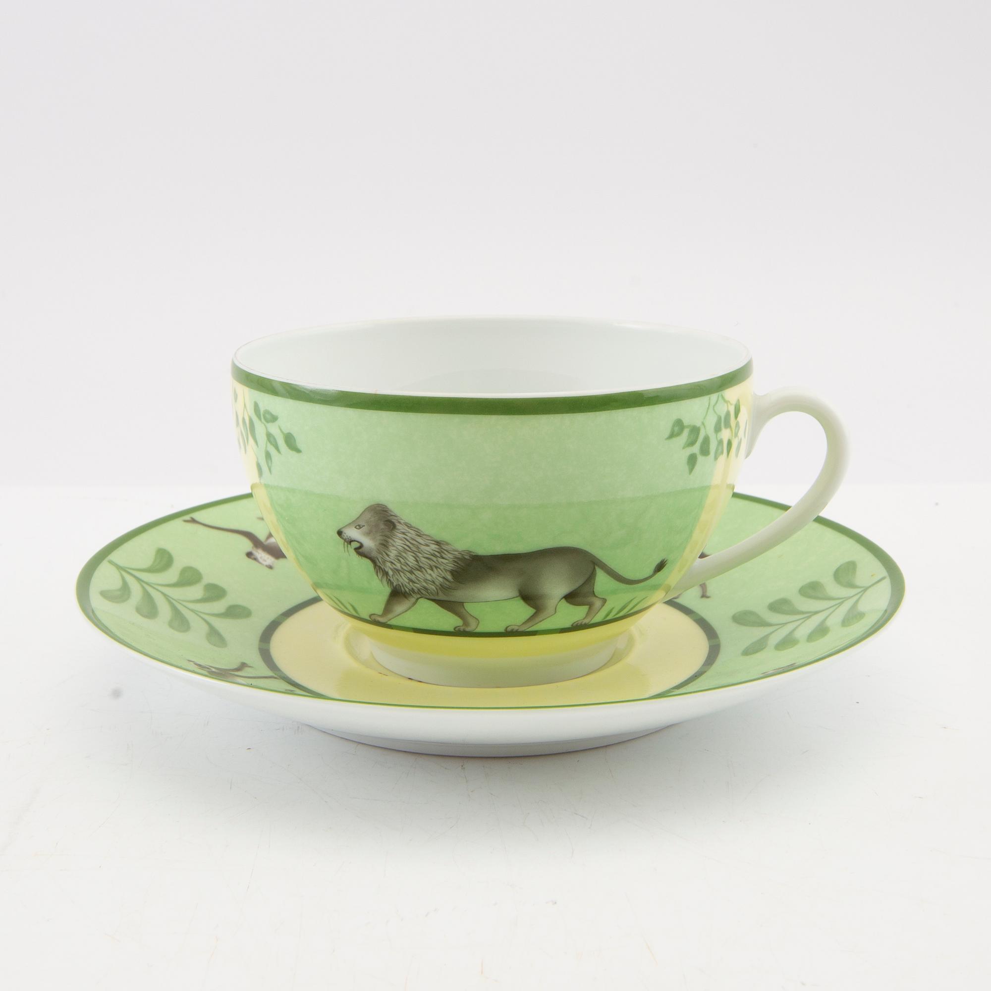 Hermès, servis "Africa" ca 22 dlr Frankrike 2000-tal porslin.