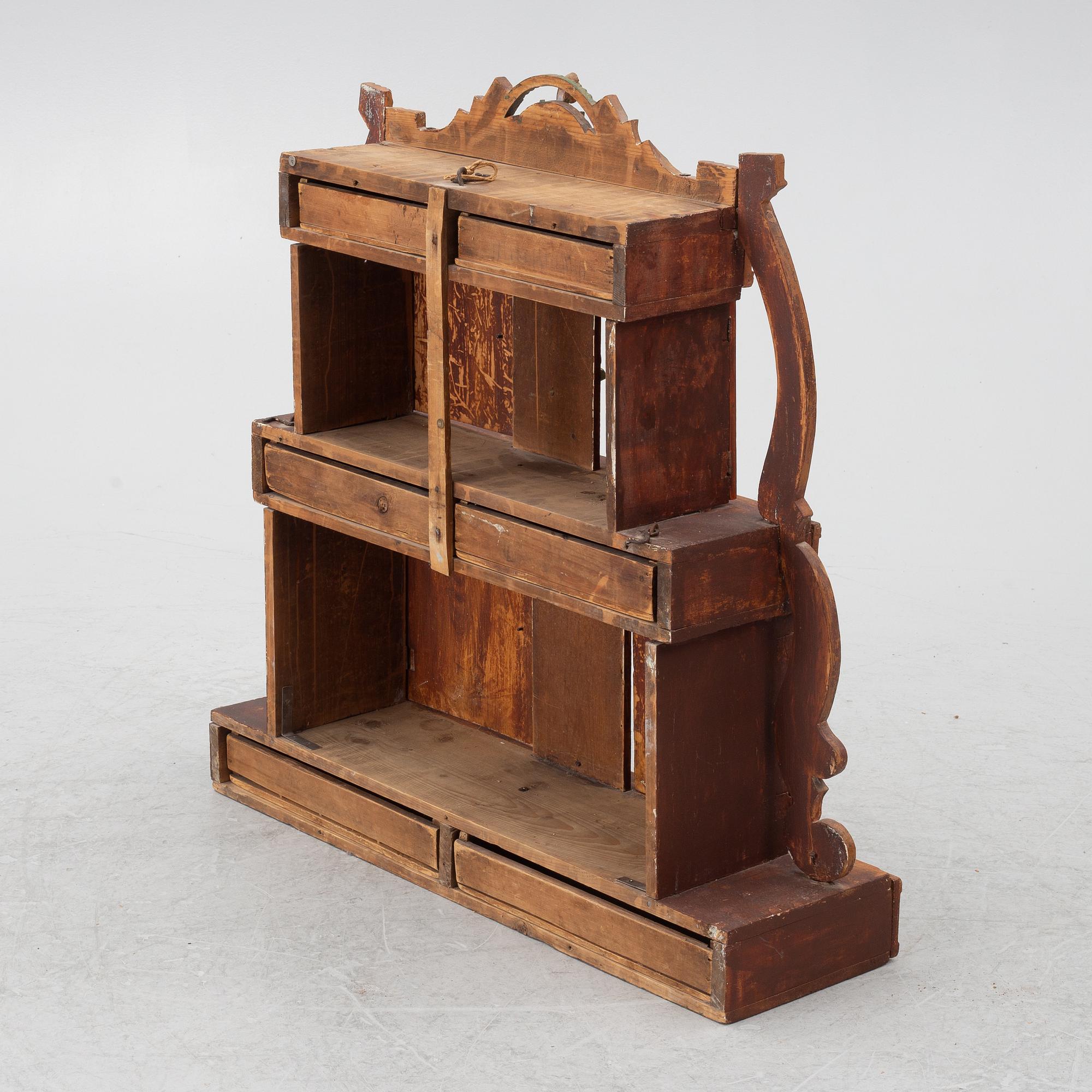 Tablett/wall cabinet, folk art, Jämtland, 19th century.