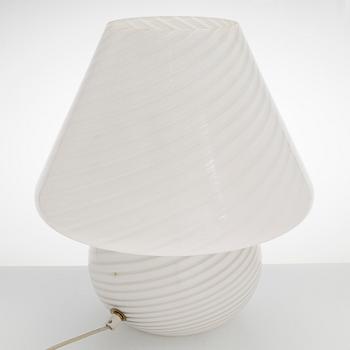 A 1980s Murano 'Mushroom' glass table light, retailer Stockmann.