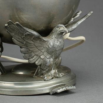 BORDSLAMPA, tenn, art déco, 1920-30-tal.