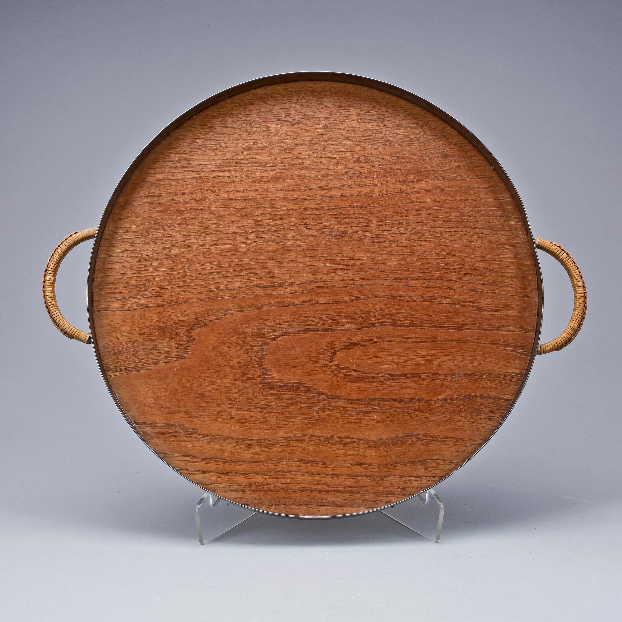 BRICKA, nysilver och teak. Stämplad GAB. 1900-tal.