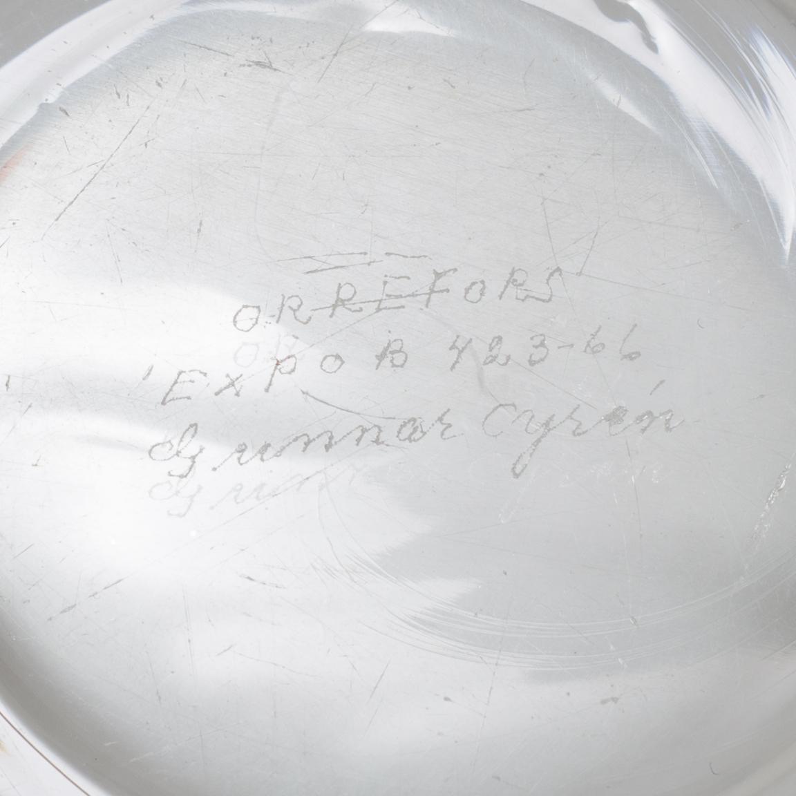 GUNNAR CYRÉN, skål, glas, Orrefors Expo.