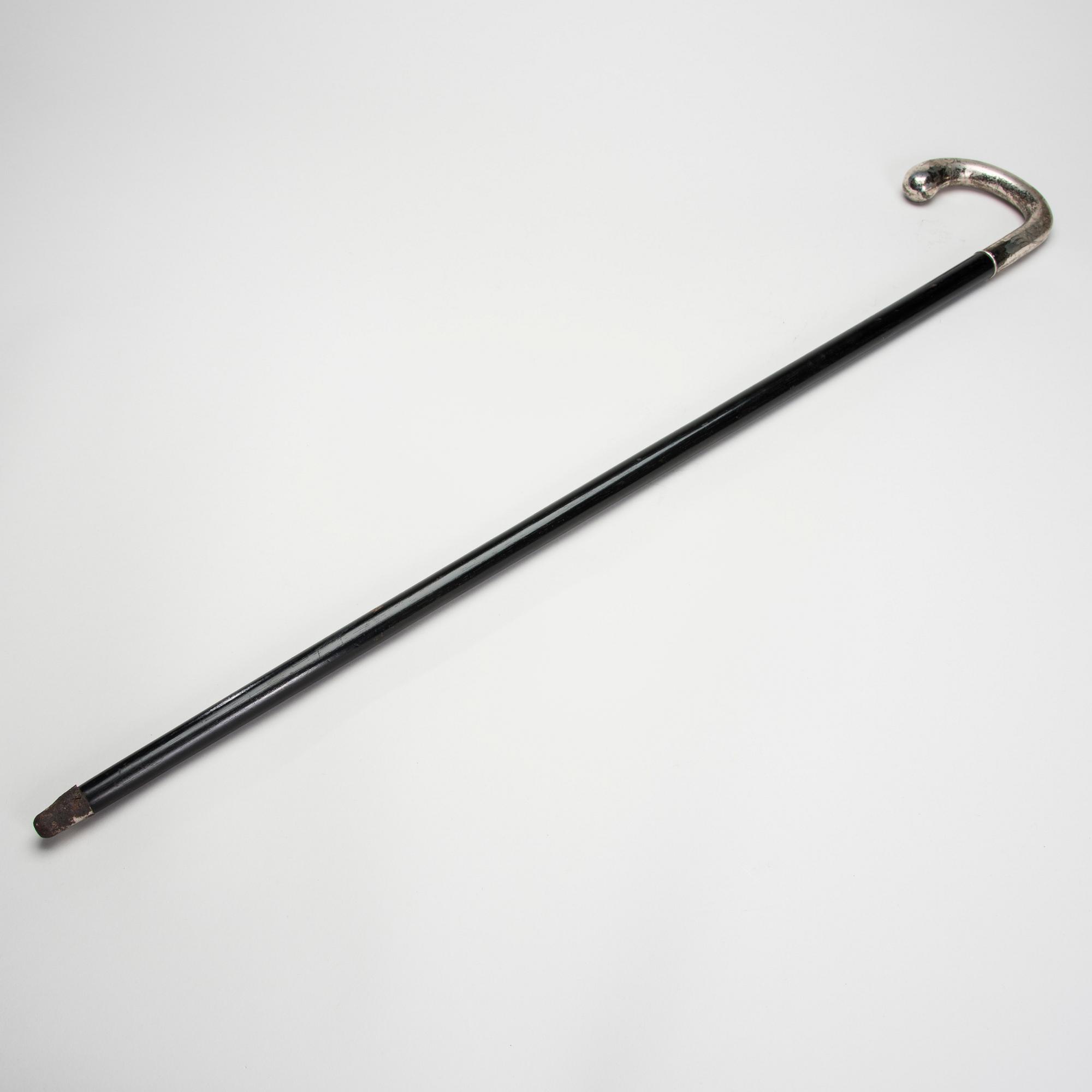 PROMENADKÄPP, silver och trä, finska kontrollstämplar 1929.